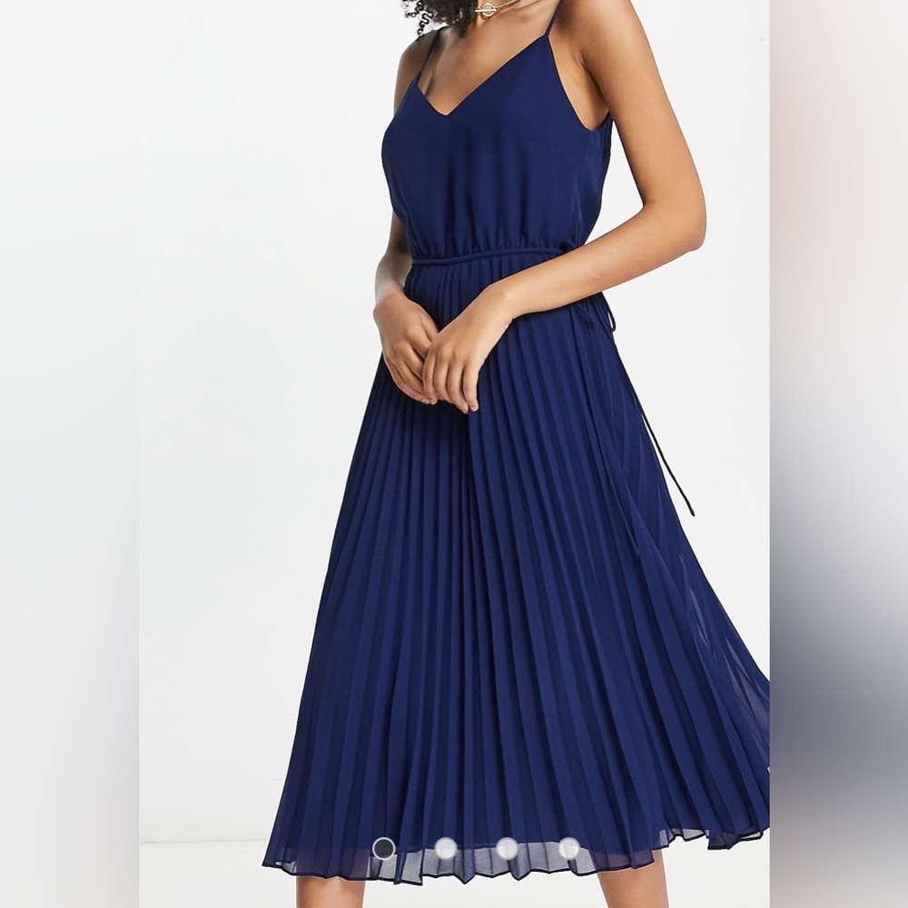 ASOS Blue Pleated Maxi Sundress for Wedding Guest